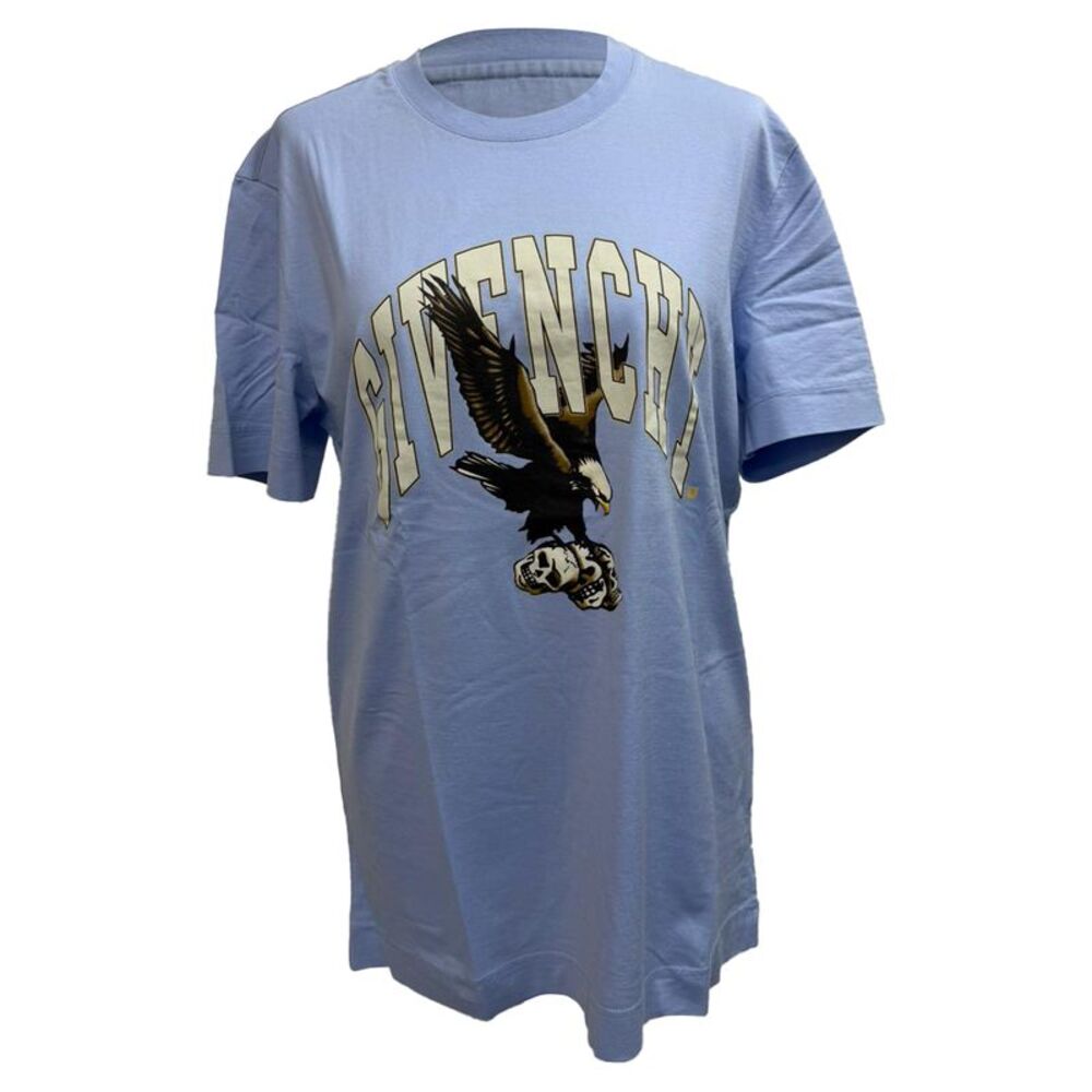 Givenchy Eagle Logo-Print T-Shirt in Blue Cotton